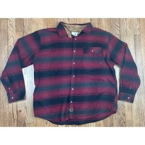 Legendary Whitetails Flannel Red Plaid Flip Cuff Camping Shirt Men's Size 2XL